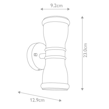 Elstead GZH-MALV - LED Utomhus vägglampa  MALVERN 2xGU10/7W/230V IP44