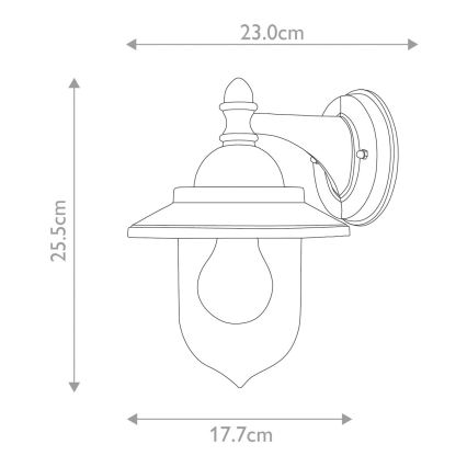 Elstead GZH-SDN2 - Utomhus vägglampa  SANDOWN 1xE27/60W/230V IP44