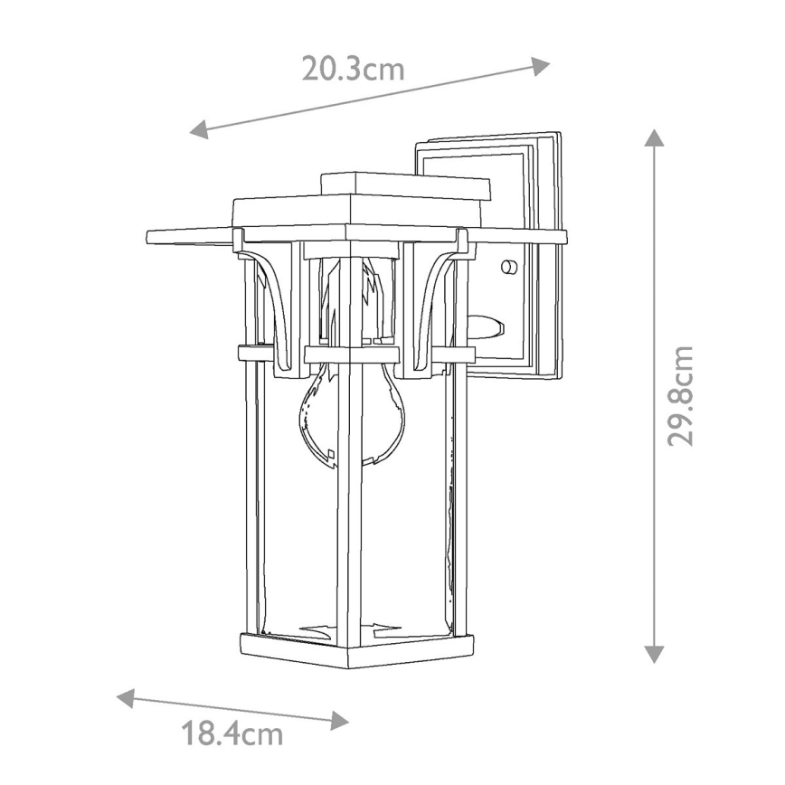 Elstead HK-MANHATTAN2-S - Utomhus vägglampa  MANHATTAN 1xE27/100W/230V IP44