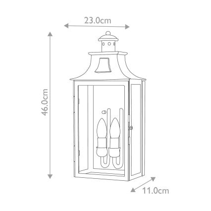 Elstead - Vägglampa för utomhusbruk KENDAL 2xE14/60W/230V IP44