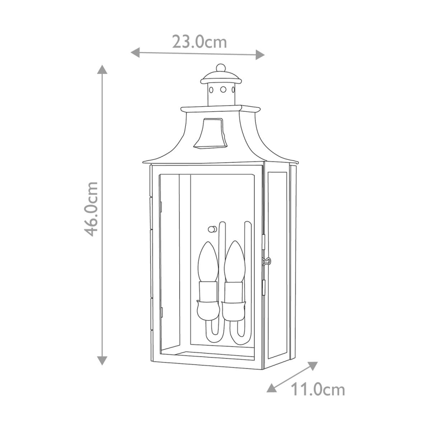 Elstead - Vägglampa för utomhusbruk KENDAL 2xE14/60W/230V IP44