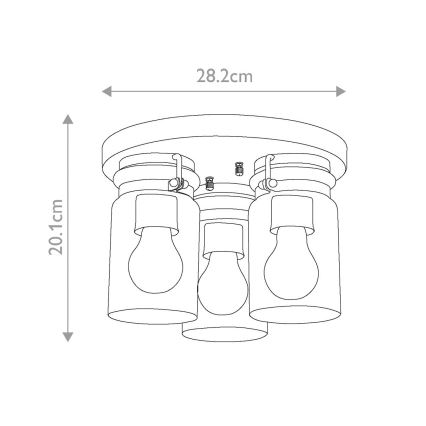 Elstead KL-BRINLEY-F-OZ - Taklampa  BRINLEY 3xE27/60W/230V antracit 