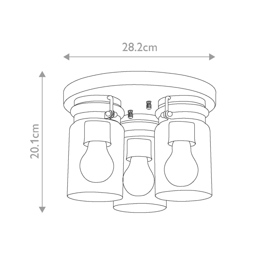 Elstead KL-BRINLEY-F-OZ - Taklampa  BRINLEY 3xE27/60W/230V antracit 