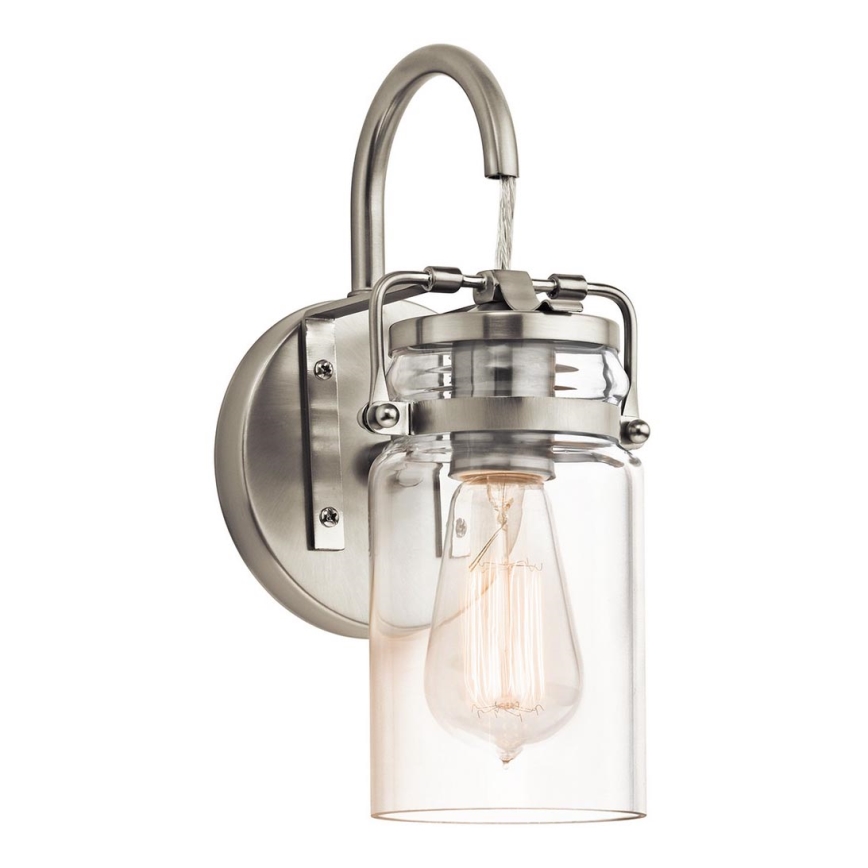 Elstead KL-BRINLEY1-NI - Vägglampa  BRINLEY 1xE27/60W/230V matt krom