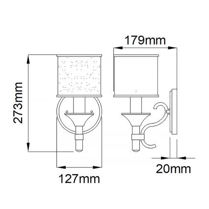 Elstead KL-LACEY1-MB - Vägglampa  LACEY 1xE14/60W/230V