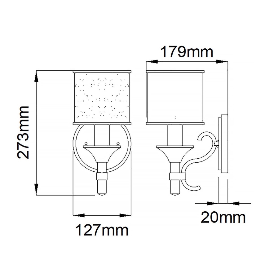Elstead KL-LACEY1-MB - Vägglampa  LACEY 1xE14/60W/230V