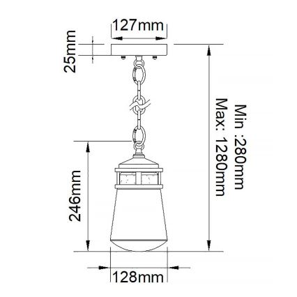 Elstead KL-LYNDON8-S-AZ - Utomhus takkrona  LYNDON 1xE27/75W/230V IP44 antracit 