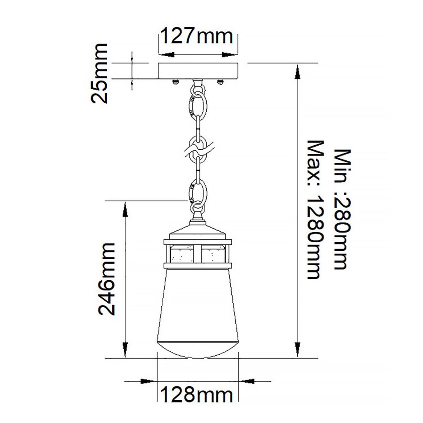 Elstead KL-LYNDON8-S-AZ - Utomhus takkrona  LYNDON 1xE27/75W/230V IP44 antracit 