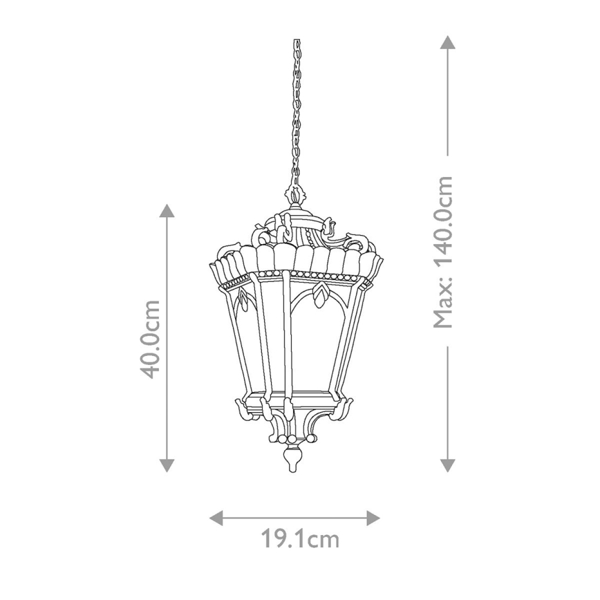 Elstead KL-TOURNAI8-M - Utomhus takkrona  TOURNAI 1xE27/100W/230V IP23