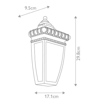 Elstead KL-VENETIAN7-S - Utomhus vägglampa  VENETIAN 1xE14/60W/230V IP44