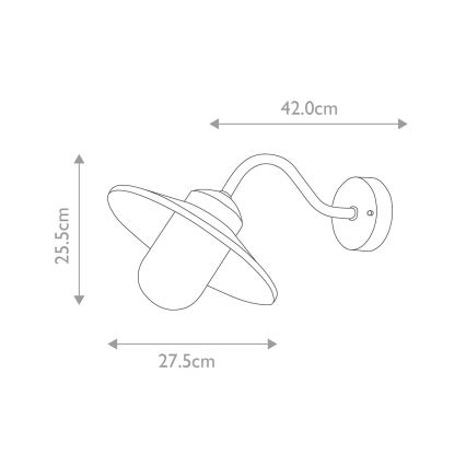 Elstead - Utomhusvägglampa med sensor KLAMPENBORG 1xE27/60W/230V IP44