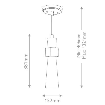 Elstead - Takpendel på stång KRISTY 1xE27/40W/230V Ø 15,2 cm koppar