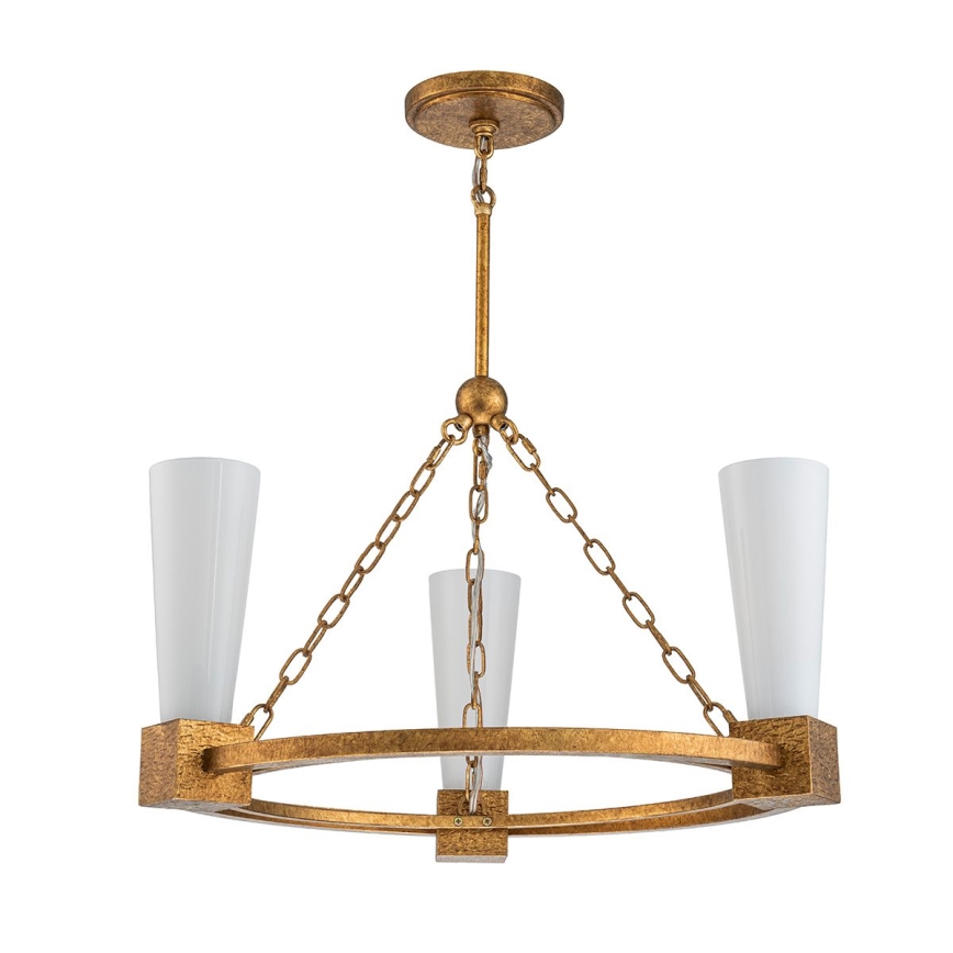 Elstead - Stavmonterad taklampa KRISTY 3xE27/40W/230V koppar