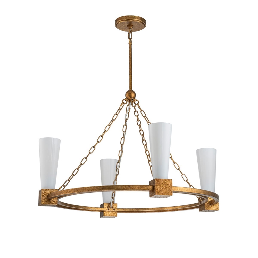 Elstead - Stångmonterad taklampa KRISTY 4xE27/40W/230V koppar