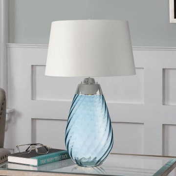Elstead - LED bordslampa LENA 1xE27/40W/230V + 1xGU10/7W 74 cm blå/vit