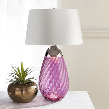 Elstead - LED bordslampa LENA 1xE27/40W/230V + 1xGU10/7W 74 cm rosa/vit