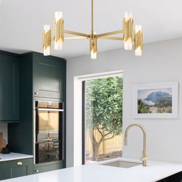 Elstead - Ljuskrona på stång MARVELE 10xE14/40W/230V, guld