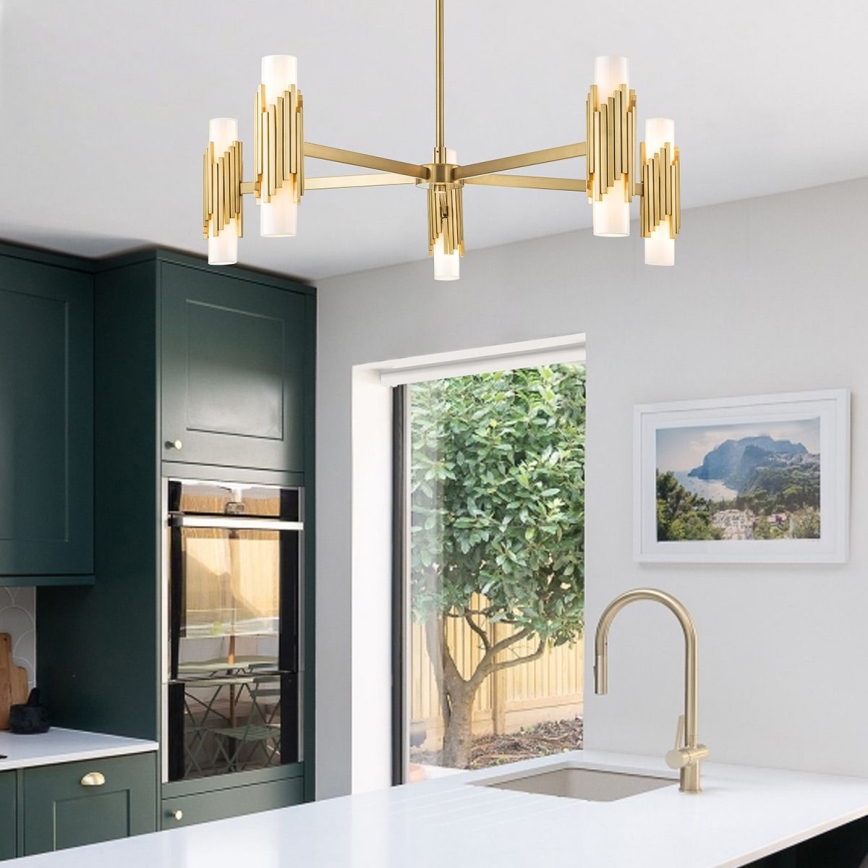 Elstead - Ljuskrona på stång MARVELE 10xE14/40W/230V, guld