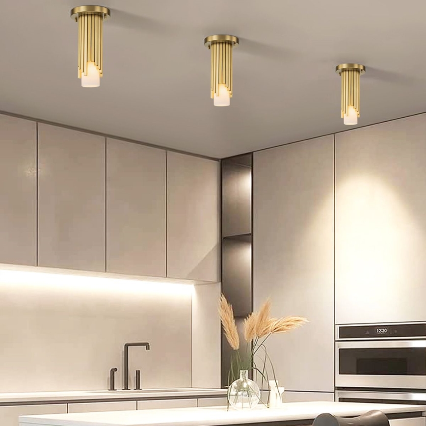 Elstead - Taklampa på stång MARVELE 1xE14/40W/230V guld