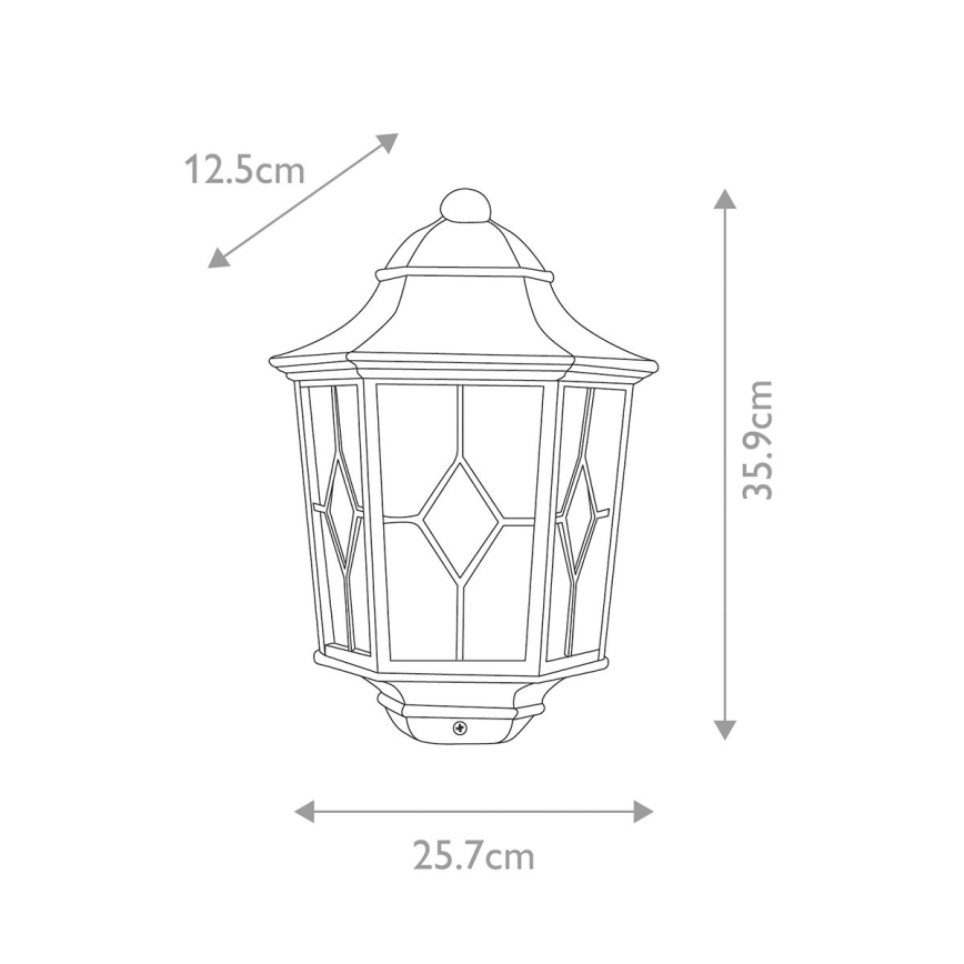 Elstead NR7-2-BLK - Utomhus vägglampa  NORFOLK 1xE27/100W/230V IP43