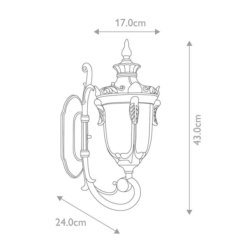 Elstead - Vägglampa för utomhusbruk PHILADELPHIA 1xE27/60W/230V IP44