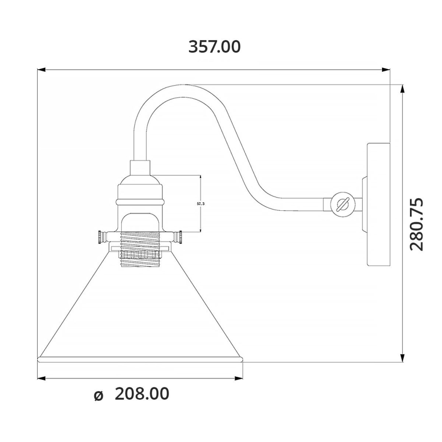 Elstead - Vägglampa PROVENCE 1xE27/60W/230V svart