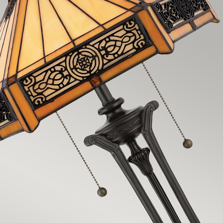 Elstead - Bordslampa INDUS 2xE27/60W/230V bärnsten glas