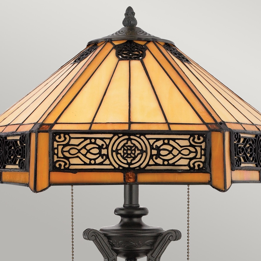 Elstead - Bordslampa INDUS 2xE27/60W/230V bärnsten glas