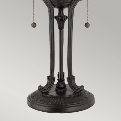 Elstead - Bordslampa INDUS 2xE27/60W/230V bärnsten glas