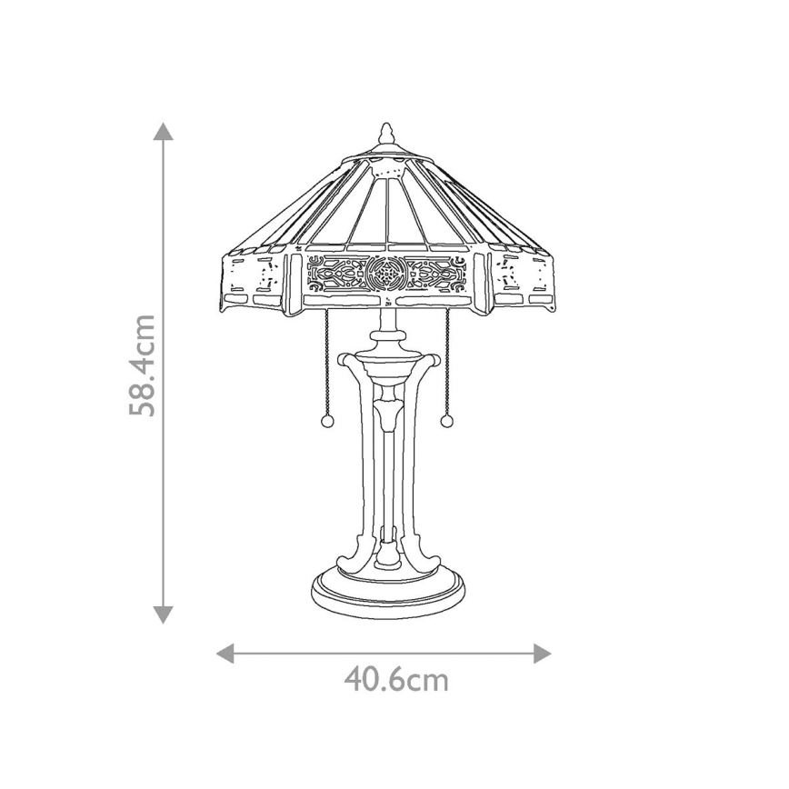 Elstead - Bordslampa INDUS 2xE27/60W/230V bärnsten glas