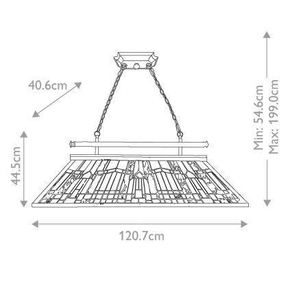 Elstead - Tiffany-kronlampa på kedja INGLENOOK 3xE27/100W/230V