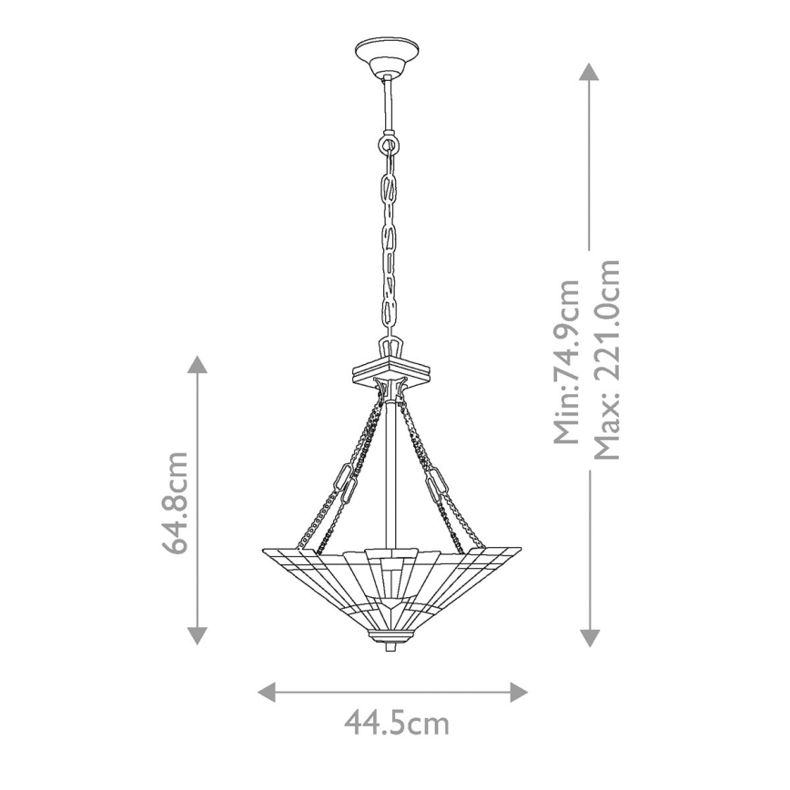 Elstead QZ-INGLENOOK-P-B - Takkrona på en kedja  INGLENOOK 3xE27/100W/230V