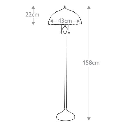 Elstead QZ-LARISSA-FL - Golvlampa  LARISSA 2xE27/100W/230V