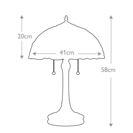 Elstead QZ-LARISSA-TL - Bordslampa  LARISSA 2xE27/60W/230V