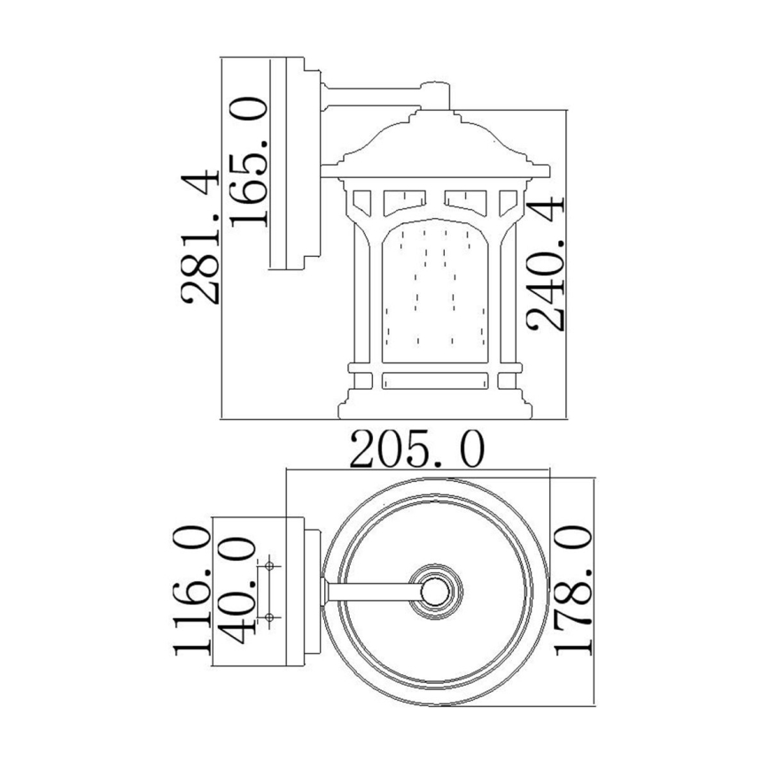 Elstead QZ-MARBLEHEAD2-S - Utomhus vägglampa  MARBLEHEAD 1xE27/75W/230V IP44