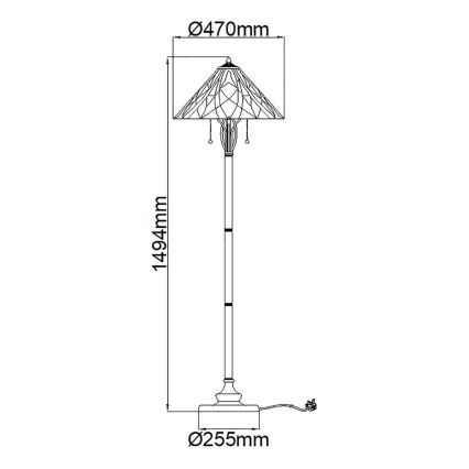 Elstead QZ-VICTORY-FL - Golvlampa  VICTORY 2xE27/60W/230V