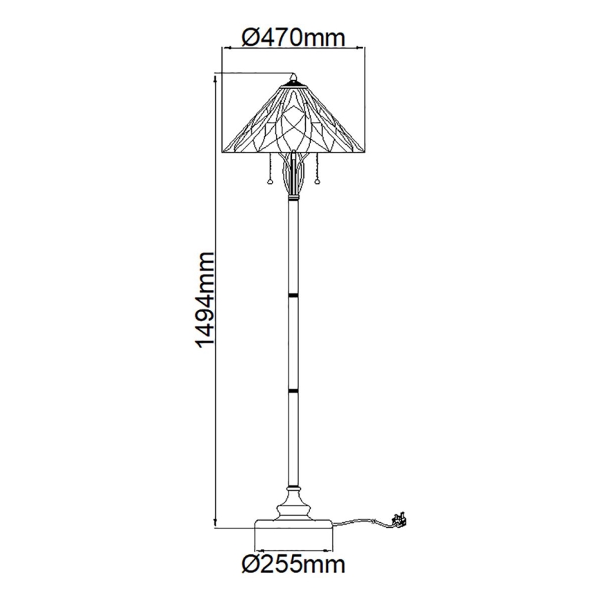 Elstead QZ-VICTORY-FL - Golvlampa  VICTORY 2xE27/60W/230V