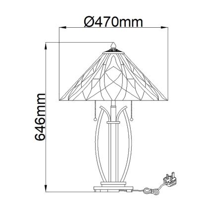 Elstead QZ-VICTORY-TL - Bordslampa  VICTORY 2xE27/60W/230V