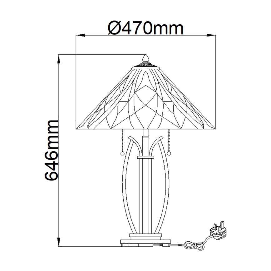 Elstead QZ-VICTORY-TL - Bordslampa  VICTORY 2xE27/60W/230V