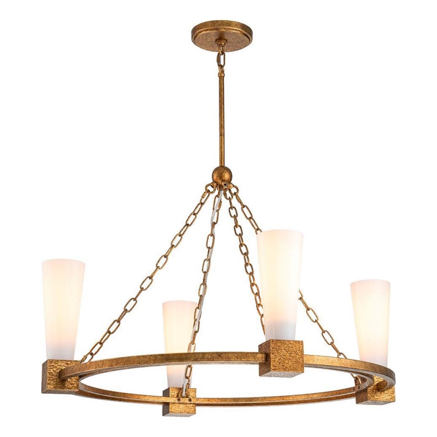Elstead - Stångmonterad taklampa KRISTY 4xE27/40W/230V koppar