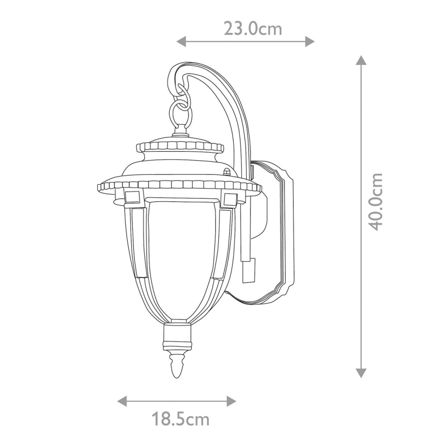 Elstead STL2-M-WB - Utomhus vägglampa  ST LOUIS 1xE27/100W/230V IP44