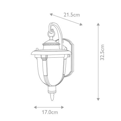 Elstead STL2-S-WB - Utomhus vägglampa  ST LOUIS 1xE27/100W/230V IP44