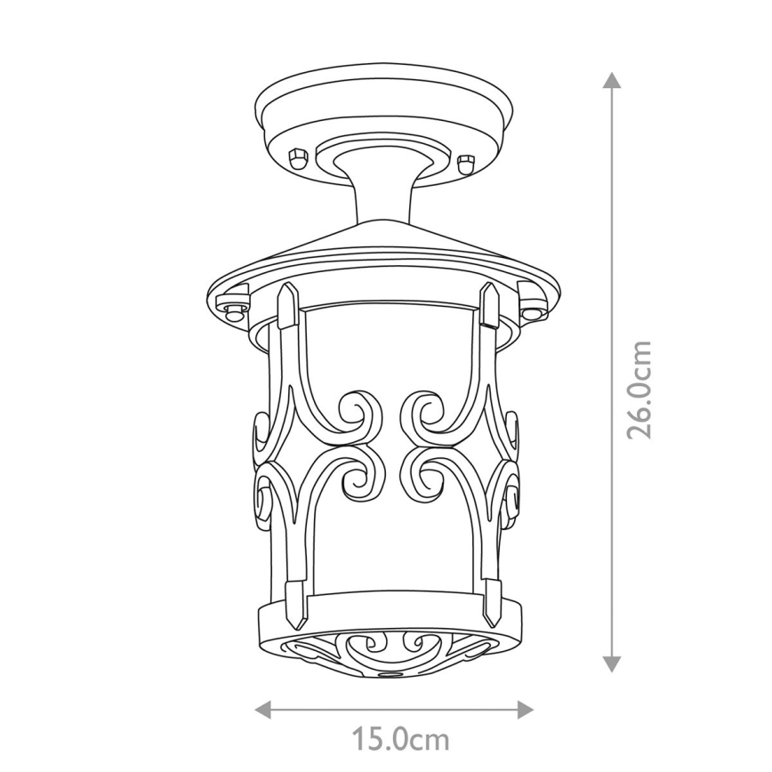 Elstead - Taklampa för utomhusbruk HEREFORD 1xE27/100W/230V IP23 svart