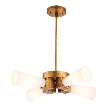 Elstead - Taklampa på stång KRISTY 4xE27/40W/230V koppar