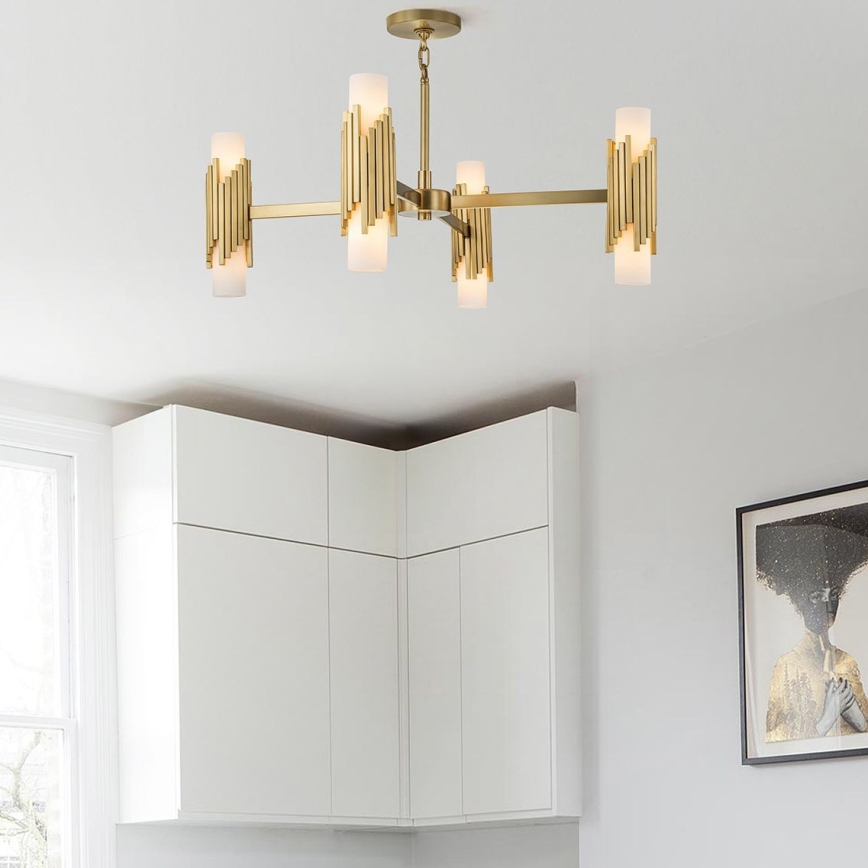 Elstead - Taklampa på stång MARVELE 8xE14/40W/230V guld