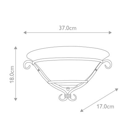 Elstead - Vägglampa TORCHIERE 1xE27/60W/230V