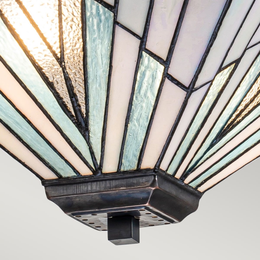 Elstead - Taklampa med stång Tiffany ALDERLEY 2xE27/60W/230V