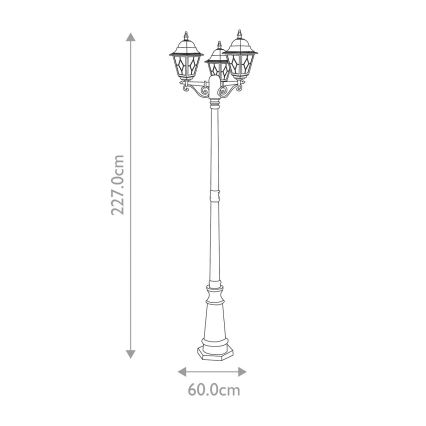 Elstead - Utomhuslampa NORFOLK 3xE27/100W/230V IP43 svart