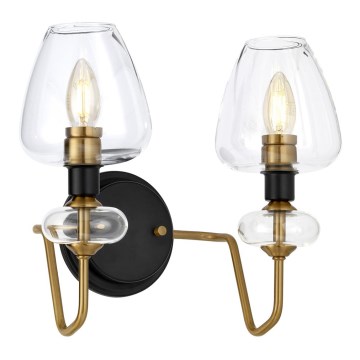 Elstead - Vägglampa ARMAND 2xE14/40W/230V svart/mässing