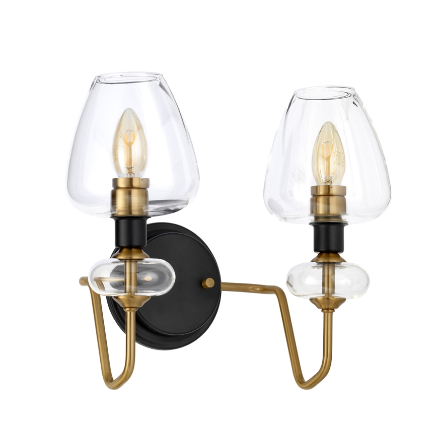 Elstead - Vägglampa ARMAND 2xE14/40W/230V svart/mässing